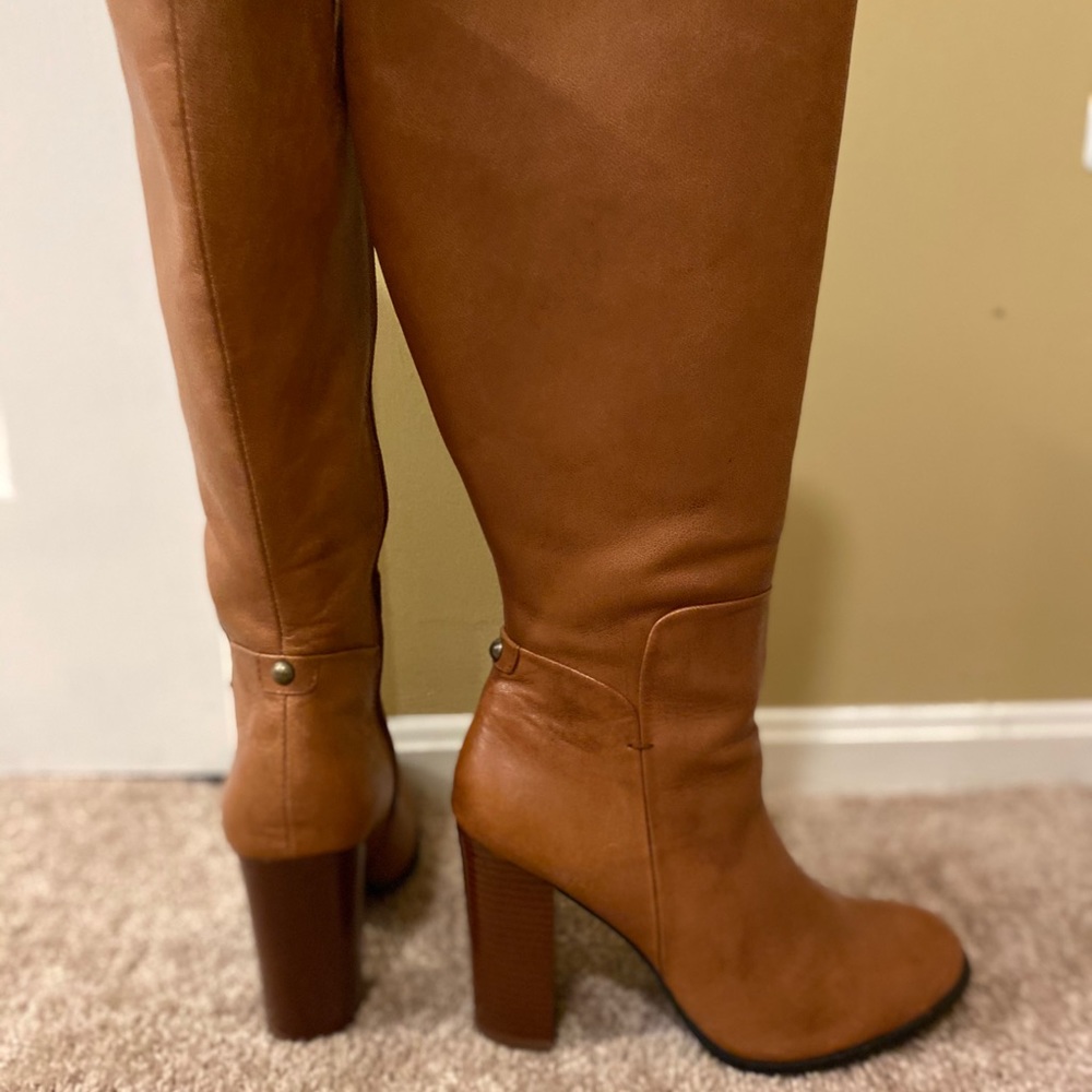 Calf length ladies boots